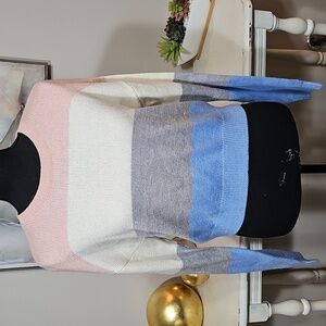3 for $20 ✨ H&M Divided Pastel Colorblock Striped Knit Sweater XS EUC